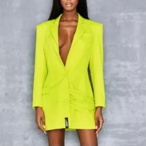 High Flyer Acid Yellow Blazer Dress